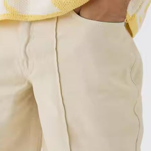 Meilleure vente pas cher prix Streetwear Style MMA Shorts respirant gaufré col rond blanc 100% pur coton court - Product Image 4