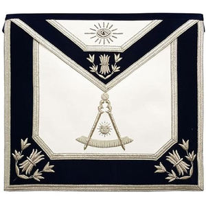 Masonic Regalia Past Master Mason <b>Apron</b> Silver Bullion Hand Embroidery Freemason Mason Regalia Masonic <b>Apron</b> - Product Image 1