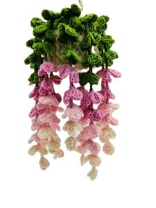 Crochet <b>Car</b> <b>Ornament</b> Accessory False Hanging Plants Home Decor Handmade Gift Custom Pendant Rearview Mirror Faux Potted Bonsai - Product Image 3