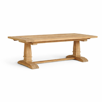 Table à manger rustique de style monastère, en bois massif, écologique, durable, imperméable, design vintage de luxe, artisanale, pour appartement