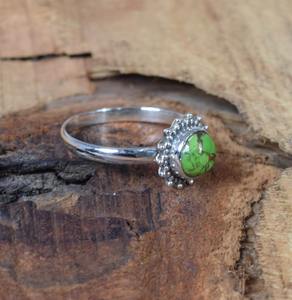 Piedra preciosa turquesa Natural sólida Plata de Ley 925 hecha a mano anillo de plata fina joyería anillo de promesa anillo de regalo de boda joyería - Product Image 3