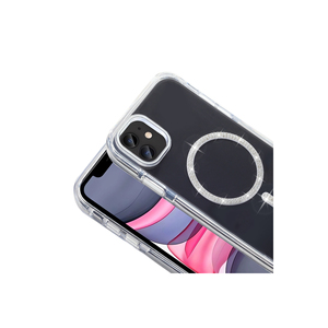 Funda de Silicona de Lujo Serie Zore Koment para MagSafe para iPhone 11, Diseño de Diamantes de Imitación Plateados, Fundas Inspiradas en Electroplateado - Product Image 5
