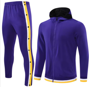 ใหม่ชุดวอร์มลายทางสำหรับผู้ชายชุดวิ่งออกกำลังกายแบบลำลองพร้อมปกคอตั้งมีโลโก้ด้านหน้าให้เลือกไซส์พิเศษ - Product Image 2