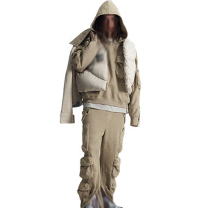 Ensemble Cargo Hiver Homme Y2K Personnalisé OEM, Imprimé, à Capuche, en Polyester/Coton Délavé à l'Acide, Mi-Épais, Respirant, Grandes Tailles - Product Image 4