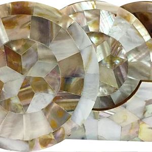 Vente chaude ensemble de 4 sous-verres personnalisés en bois de nacre de couleur naturelle pour usage domestique - Product Image 4