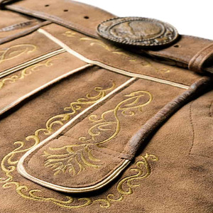 Lederhosen laine légère et durable Short brodé à la mode écologique High Street Design solide respirant doux - Product Image 4