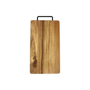 Vente chaude en gros d'ustensiles de cuisine Qualité exclusive Planche à découper ronde Planche à fromage en bambou Poignée en métal Présentoir de comptoir de cuisine - Product Image 6
