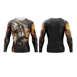 <b>Mens</b> Rash Guard, BJJ GUDO Anti-bacterial Rash Guard <b>Men</b>, Sublimated Rash Guard - Product Image 3