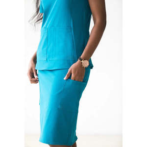 Medical Clinic Nurse Doctor <b>Elastic</b> <b>Waist</b> Side Pockets Scrub <b>Skirt</b>| High Quality Nursing Scrub <b>Skirt</b> for Women - Product Image 4