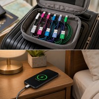 Kabel USB-C ke USB-A 6ft/2M dengan Pengisian Cepat 3A Terverifikasi, Berbahan Nilon Kepang, untuk Sinkronisasi Data Samsung Galaxy iPhone 15 16 Series iPad