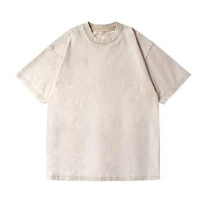 Traitement personnalisé Américain Hommes Vieux T-Shirt Européen Américain-Style Fried Snowflake Demi Manches Lâche Droite Court Solide - Product Image 4