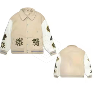 Chaqueta para hombre hecha a medida con cuello levantado y mangas largas estilo Lettermen cómodo a la venta - Product Image 6