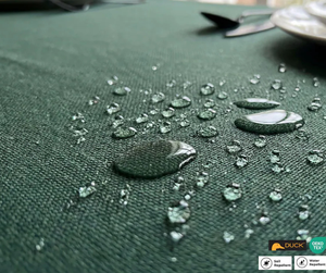 Water Stain Resistant Woven Duck 140x180cm Tablecloth | OEKO-TEX Certified Eco-Friendly Dark Green Canvas Indoor/Outdoor <b>Dining</b> - Product Image 5