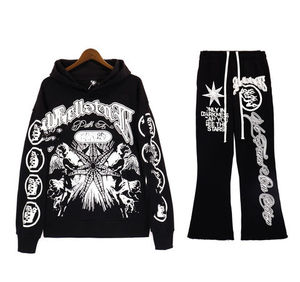 Chándal personalizado de 2 piezas, ropa de calle unisex, chándal personalizado con estampado de pantalla Sun Fade, chándales de invierno de peso pesado para hombre - Product Image 3