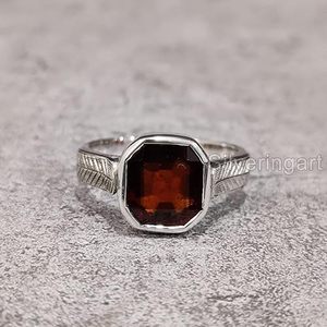 Bague pour homme en gros, pierre précieuse grenat rouge naturel, pierre de naissance de janvier, bague pour homme lourde, bijoux, bague en argent sterling 925 - Product Image 5