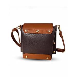 Sac bandoulière classique structuré en cuir Dollaro véritable avec fermeture à boucle imprimée animalière et détail chaîne - Fabriqué en Italie pour femmes - Product Image 3