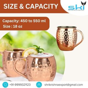 Metal logotipo personalizado imprime 450mL mango de cobre puro Moscú Mule taza para bebidas frías cerveza vino bares cóctel Mocktail fiestas - Product Image 4