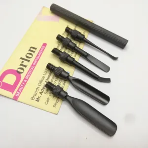 Top Performance Manicure Pushers With Private Labeling Matt Black Plasma 5 in 1 Removable Cuticle Nail Pushers