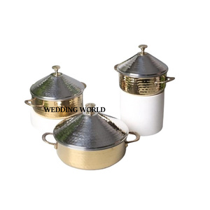 Juego de Tres Ollas Calientes de Primera Calidad, Hechas a Mano, Forma Redonda, Diseño Nuevo, Calentador de Comida de Metal - Product Image 4