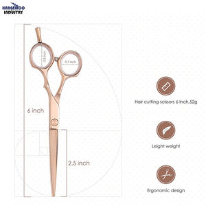Instruments de salon de beauté, lames en acier inoxydable, tranchantes, écologiques, personnalisables, ciseaux de coiffure pour barbier - Product Image 2