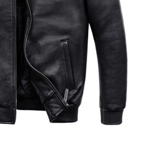 Design High Quality Waterproof Breathable Leather <b>Jacket</b> for Men Stand Collar Front Logo OEM Service Custom Made High Street - Product Image 3