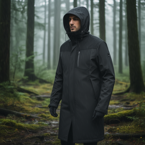 Jannik's Waterproof Softshell <b>Raincoat</b> in Anthracite/Black - Product Image 3