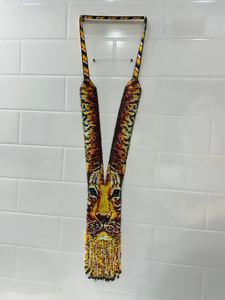 Collier artisanal en perles avec visage de lion, bijoux ethniques tribaux, collier tendance pour femmes, design animal, cadeau - Product Image 6