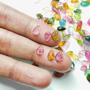 Lot de 20 pièces de tourmaline naturelle à dos plat de 7 mm à 8mm, véritable cadeau de tourmaline pour la fabrication de bijoux. - Product Image 3