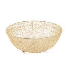 Nouvel arrivage Grand bol à fruits en aluminium Design de fleurs dorées Prix de gros Meilleur vendeur Bol en métal artisanal. - Product Image 2