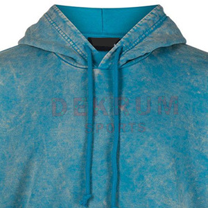 Sweat à capuche délavé à l'acide de la meilleure qualité avec fermeture à glissière haut d'hiver motif solide directement du fabricant pakistanais - Product Image 2