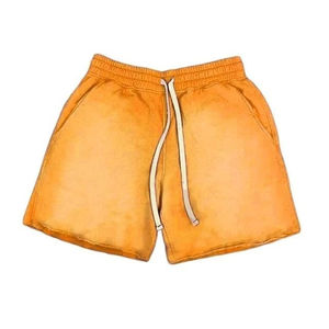 Pantalones cortos vaqueros lavados con ácido desteñidos al sol para hombre, venta al por mayor, logotipo personalizado teñido liso, bordado desgastado, patrón sólido, 2025 - Product Image 4