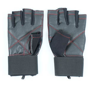 Top Quality 100% Genuine Leather <b>Gym</b> Gloves Fitness Training Wrist Support <b>Weight</b> Lifting Gloves - Product Image 3