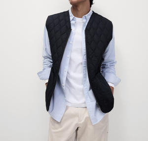 Gilet classique pour homme, veste sans manches en polyester, veste d'hiver chaude, décontractée, pour le travail en extérieur, coupe-vent, chauffe-corps quotidien en coton - Product Image 5