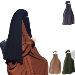 Nouvelle Collection Dubaï Ensemble Abaya Hijab en polyester pour femmes Robe de prière ethnique islamique Jilb Khimar Niqab pour femmes musulmanes - Product Image 2