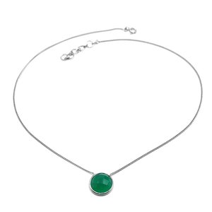Collier en argent sterling 925 de meilleure qualité avec motif géométrique belle pierre précieuse d'onyx vert bijoux de mariage cadeau pour les femmes - Product Image 2