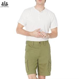 Pantalones Cortos Cargo de Algodón 100% Duraderos y Cómodos para Hombre, Cintura Media, con Botones, Diseño Sólido, Moda para Exteriores con Mezcla de Tejido Flexible - Product Image 3