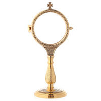 Église décorative plaqué or religieux en laiton ostensoir décoratif eucharistie présentoir artisanat religieux fournitures d'église