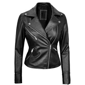 Las mejores chaquetas de cuero de moda para mujer de llegada para ropa de invierno/Chaquetas de cuero en blanco de manga larga más vendidas para mujer - Product Image 1