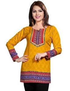 Lichtgewicht Bedrukte Katoenen Kurti Voor Vrouwen Perfect Voor Warm Weer Van Indiase Leverancier Voor Bulkexport - Product Image 3