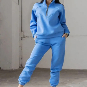 Nuevo Conjunto Deportivo de Dos Piezas para Mujer, Estilo Vintage, 100% Algodón, Sudadera con Capucha y Pantalones de Felpa, Casual, para Invierno, Tallas Grandes - Product Image 1