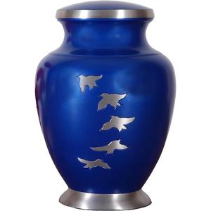 Vente en gros d'urnes de crémation pour adultes de style européen de qualité supérieure Décoration intérieure urne pour cendres humaines en émail vert disponible en vente - Product Image 5