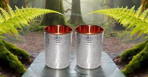Lot de 2 gobelets martelés en métal cuivre et acier Mint Julep Cup Accessory - Product Image 5