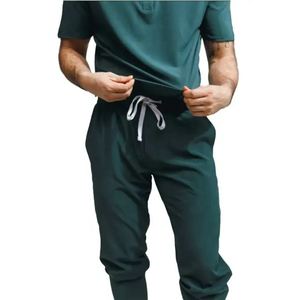 Nuevo estilo elástico hombres moda Scrubs uniformes conjuntos Jogger poliéster enfermería Scrub Hospital uniforme - Product Image 3