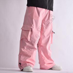 Pantalones de pierna ancha con bolsillo de cintura elástica Vintage sueltos informales Pantalones deportivos de cintura alta para hombres y mujeres hechos de poliéster - Product Image 3