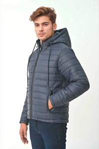 Veste matelassée pour homme en gros, veste d'extérieur, fermeture éclair avec capuche, veste matelassée extrêmement chaude en hiver - Product Image 5