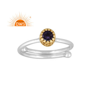 แหวนอัญมณีไอโอไลต์ธรรมชาติคุณภาพดีดีไซน์ทำด้วยมือ - Product Image 2