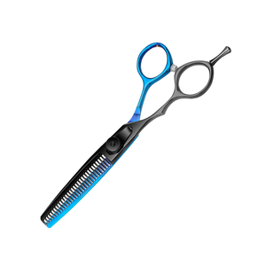Soins de beauté ciseaux amincissants de barbier 6.5 pouces lames tranchantes 30 dents ciseaux amincissants avec vis réglable noire - Product Image 4