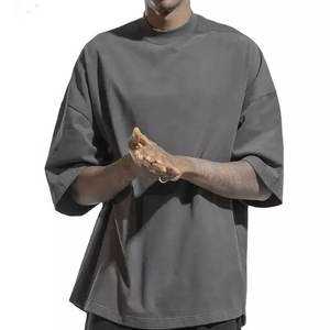 เสื้อยืดผ้าฝ้ายเฮฟวี่เวท100% สำหรับผู้ชายเสื้อยืดลำลองโอเวอร์ไซส์280GSM โลโก้ออกแบบได้ตามต้องการ - Product Image 5