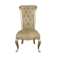 Ensemble de salle à manger de Style français, Table et chaise sculptées antiques en Champagne peintes, conçues pour l'intérieur de la maison de Style européen