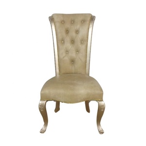Ensemble de salle à manger de Style français, Table et chaise sculptées antiques en Champagne peintes, conçues pour l'intérieur de la maison de Style européen - Product Image 4